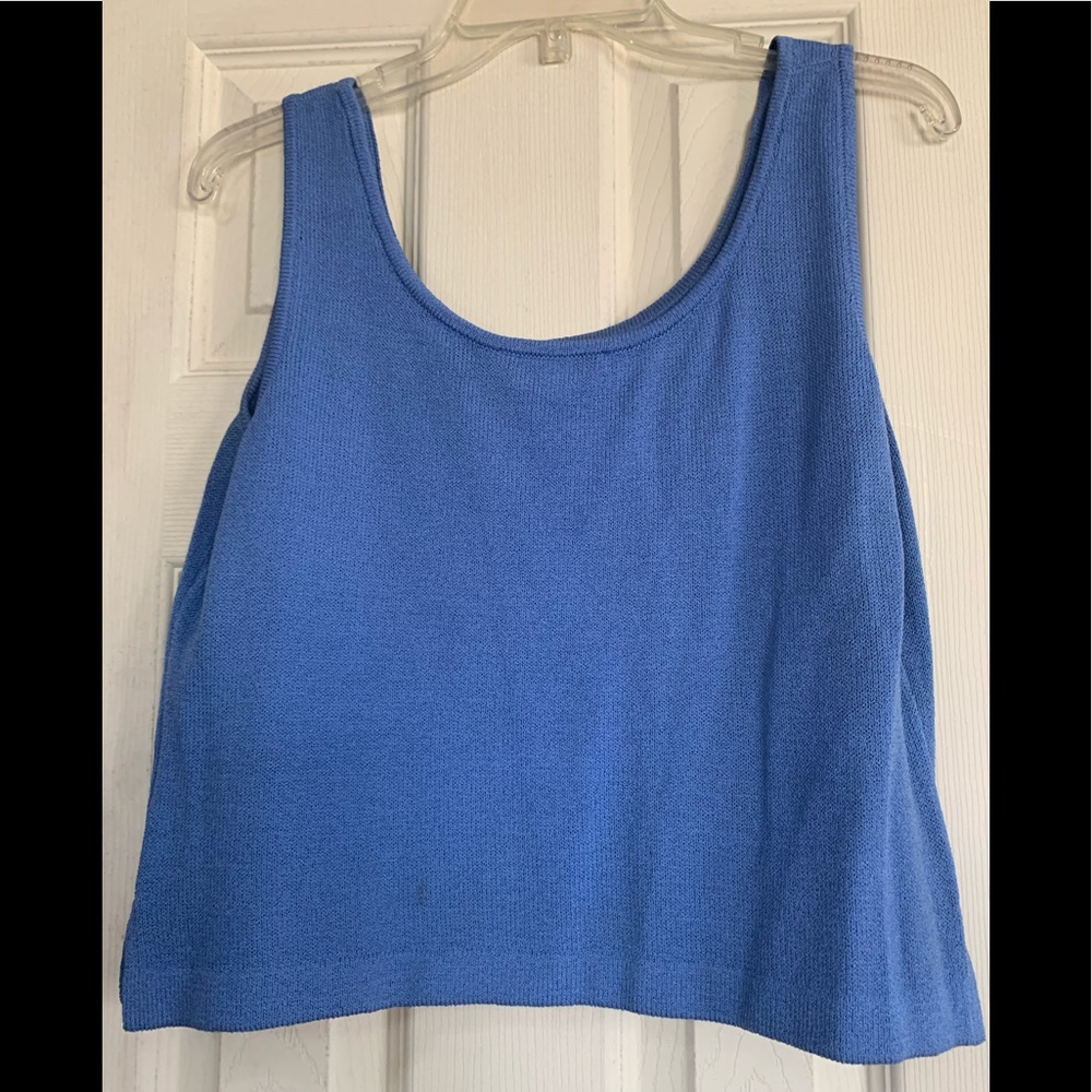 St. John knit blue tank top